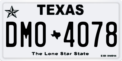 TX license plate DMO4078
