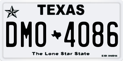 TX license plate DMO4086