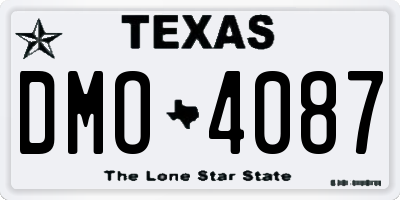TX license plate DMO4087