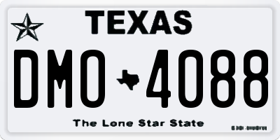 TX license plate DMO4088
