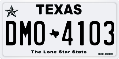 TX license plate DMO4103