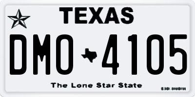 TX license plate DMO4105