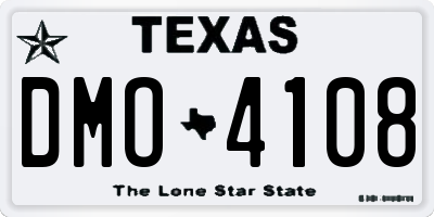 TX license plate DMO4108
