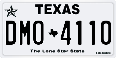 TX license plate DMO4110