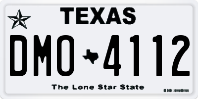TX license plate DMO4112