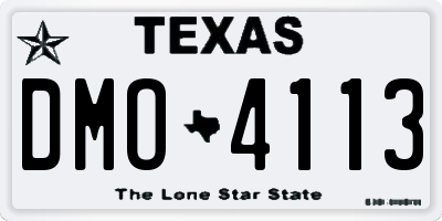 TX license plate DMO4113
