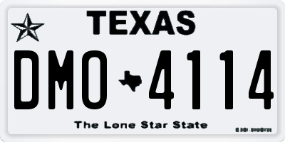 TX license plate DMO4114