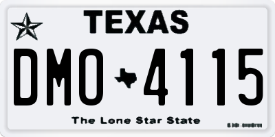 TX license plate DMO4115