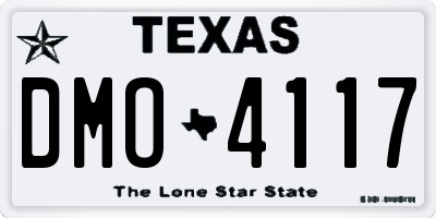 TX license plate DMO4117