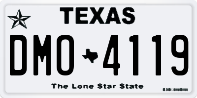 TX license plate DMO4119