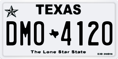 TX license plate DMO4120