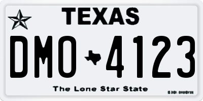 TX license plate DMO4123