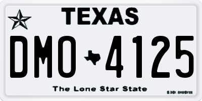 TX license plate DMO4125