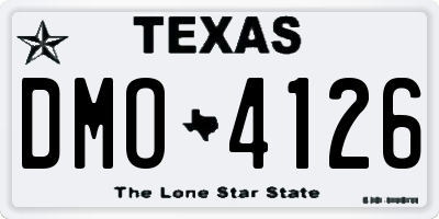 TX license plate DMO4126