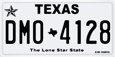 TX license plate DMO4128