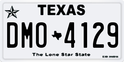 TX license plate DMO4129