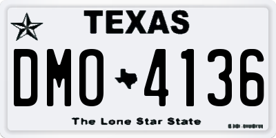 TX license plate DMO4136