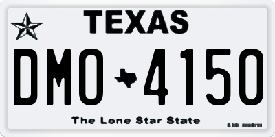 TX license plate DMO4150