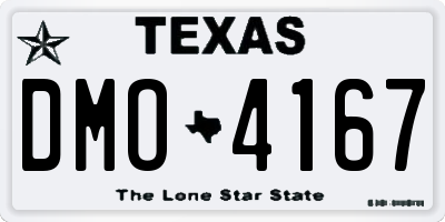TX license plate DMO4167