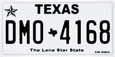 TX license plate DMO4168