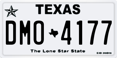 TX license plate DMO4177
