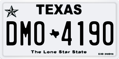 TX license plate DMO4190