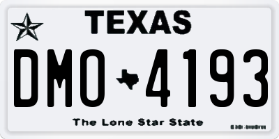 TX license plate DMO4193