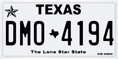 TX license plate DMO4194