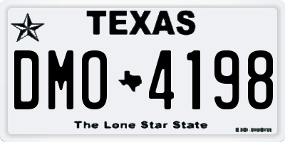 TX license plate DMO4198