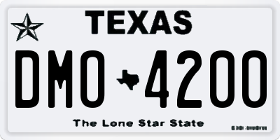 TX license plate DMO4200