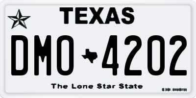 TX license plate DMO4202