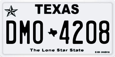 TX license plate DMO4208