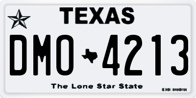 TX license plate DMO4213
