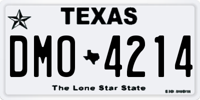 TX license plate DMO4214