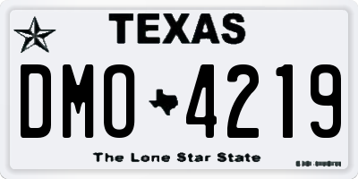 TX license plate DMO4219