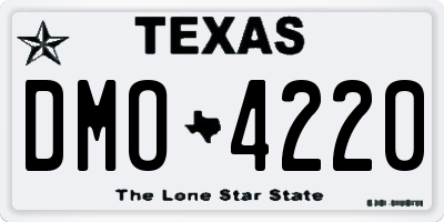 TX license plate DMO4220