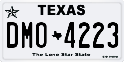 TX license plate DMO4223