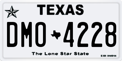 TX license plate DMO4228