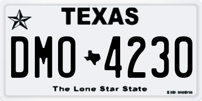 TX license plate DMO4230