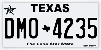 TX license plate DMO4235