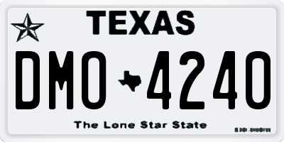 TX license plate DMO4240
