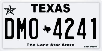 TX license plate DMO4241