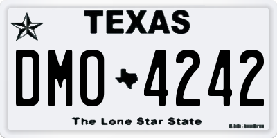 TX license plate DMO4242