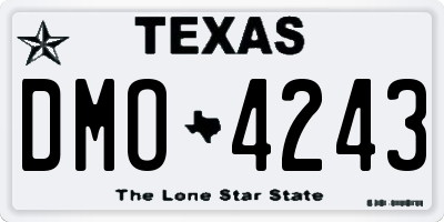 TX license plate DMO4243