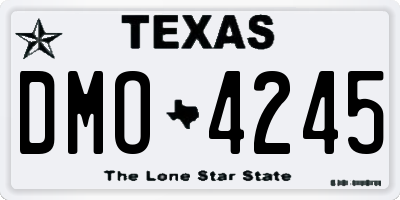 TX license plate DMO4245