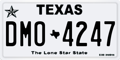 TX license plate DMO4247