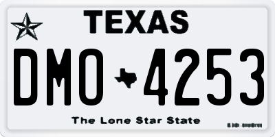 TX license plate DMO4253