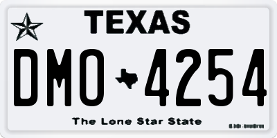 TX license plate DMO4254
