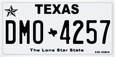 TX license plate DMO4257