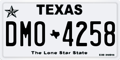 TX license plate DMO4258